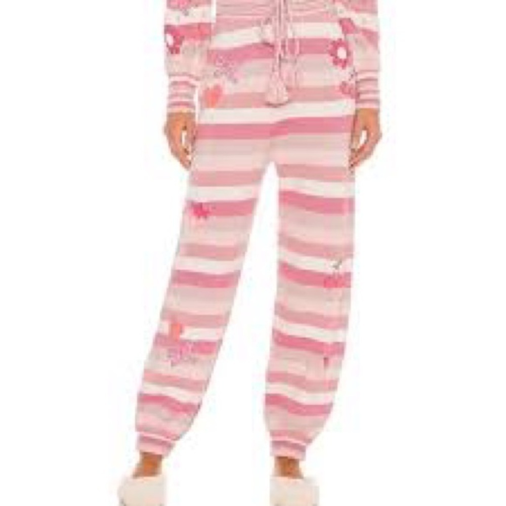 Love Shack Fancy Pink Striped Joggers XS
